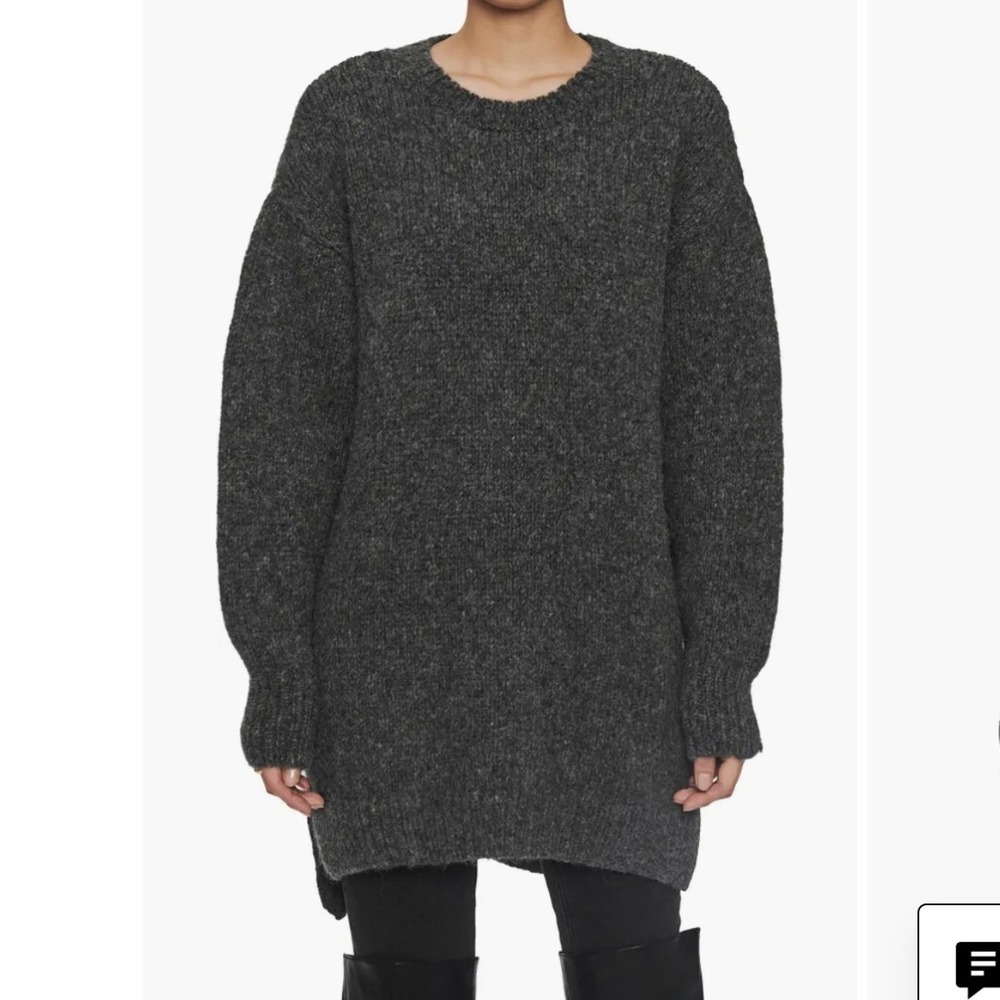 Anine Bing Kyle Alpaca Merino Wool‎ Sweater Dress Charcoal Grey XS NEW